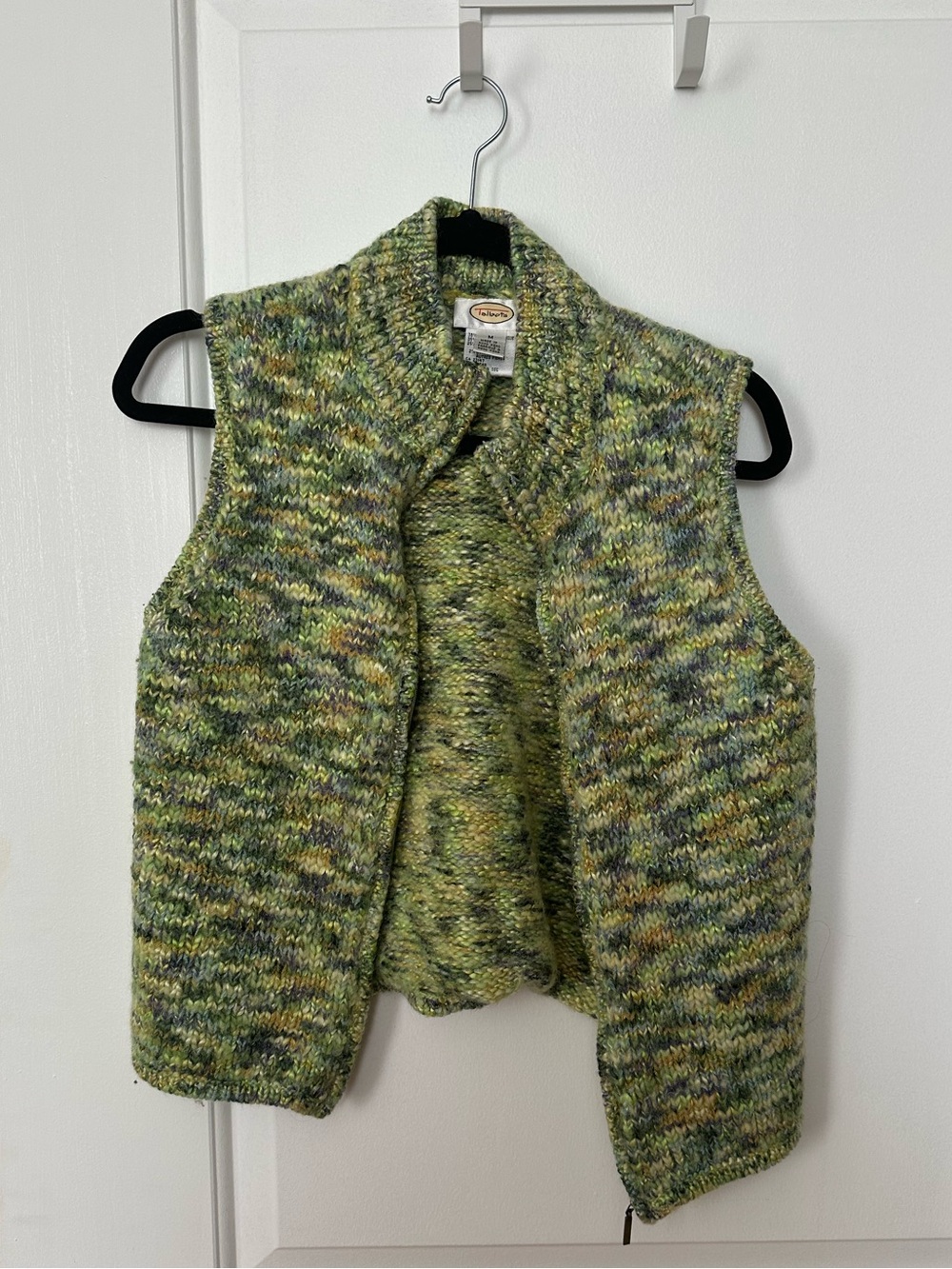 Talbots Green Multicolor Bouclé Sweater